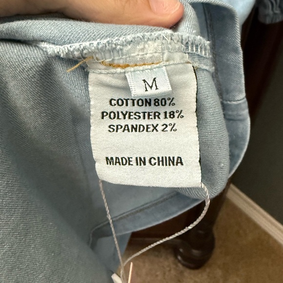 NWT Poliro Oversized Loose Light Blue Puff Sleeve Denim Dress - Picture 8 of 9